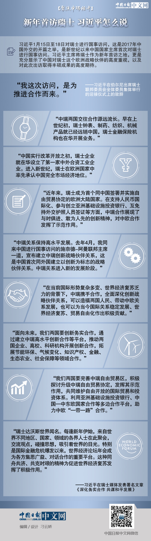 【聚焦中瑞經濟】新年首訪瑞士 習近平怎么說