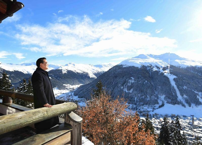 達沃斯論壇開幕前一刻的李克強